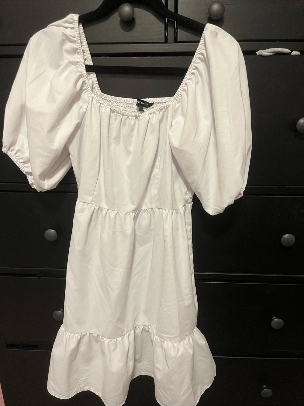 Style Envy White Puff Sleeve Mini Dress